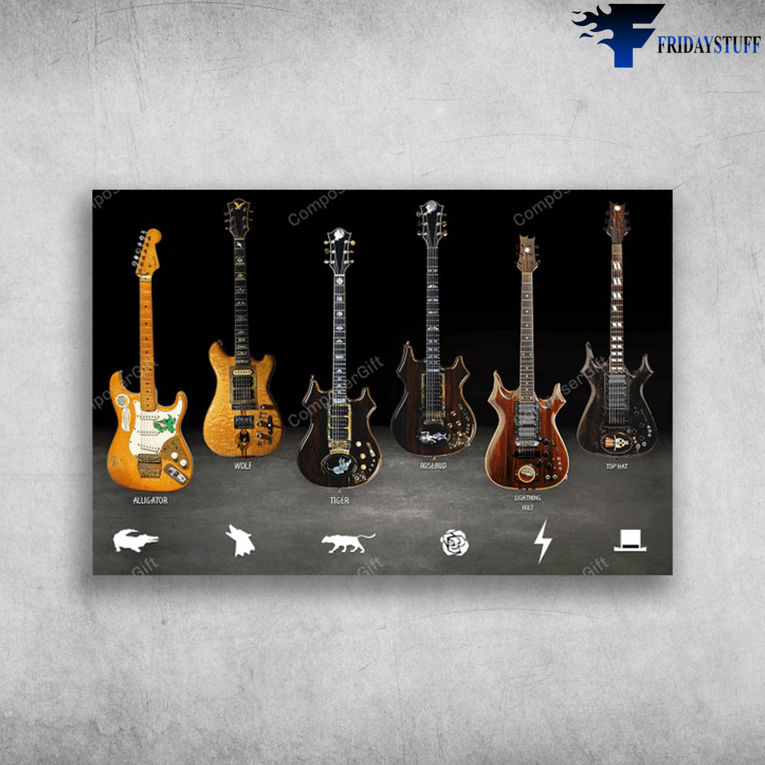 Types Of Electric Guitars, Crocodile, Wolf, Tiger