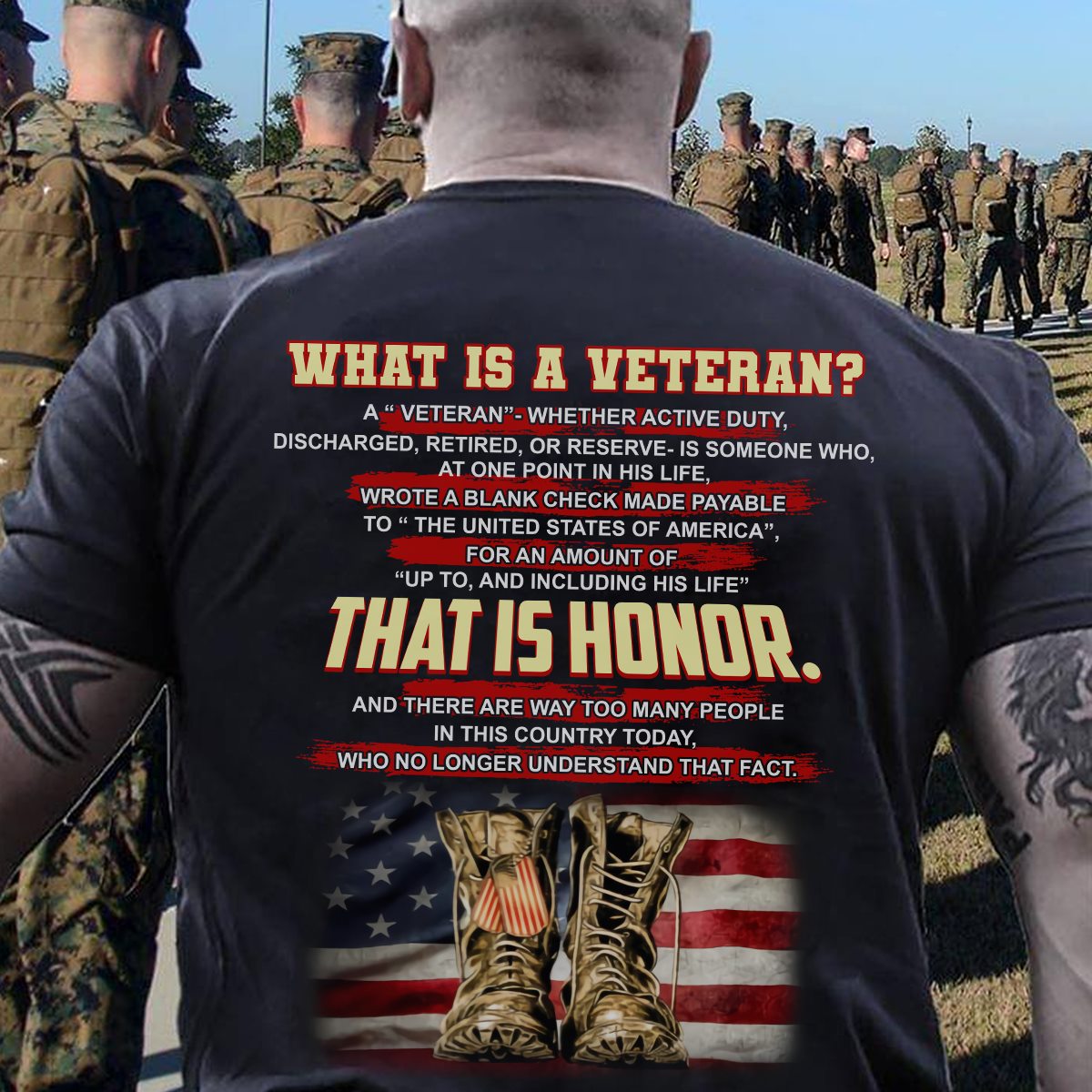 What is a veteran - Veteran honor - America flag