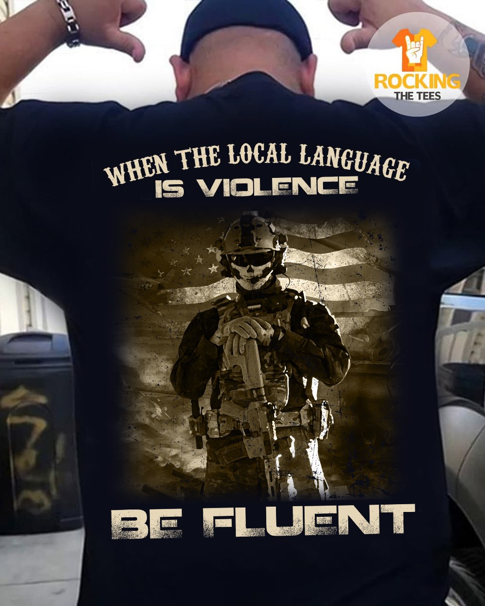 When the local language is violence be fluent - America flag