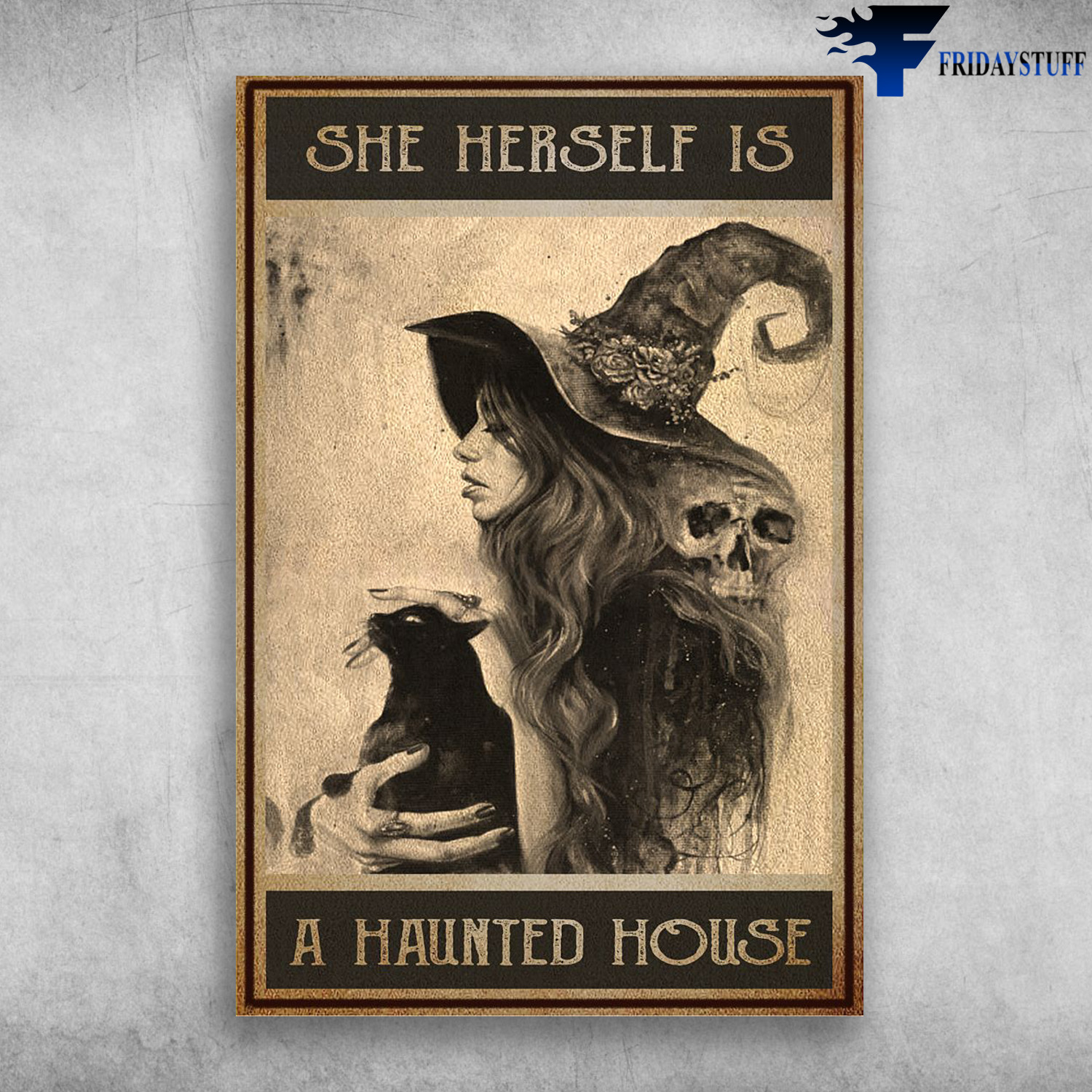 Witch And Black Cat - She Herself Is A Haunted House, The Skull
