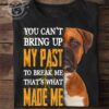 You can't bring up my past to break me that's what made me - Pitbull dog