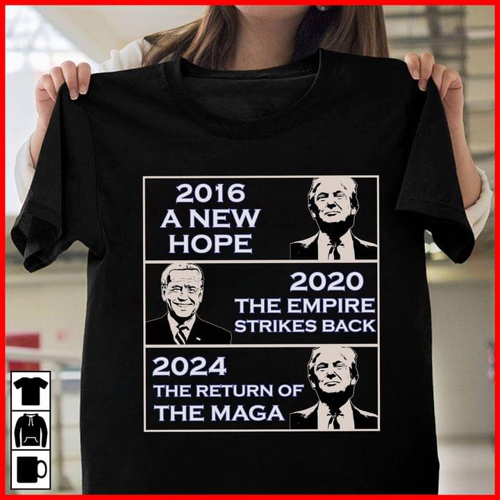 2016 a new hope 2020 the empire strikes back 2024 the return of the maga - Donald Trump, Joe Biden