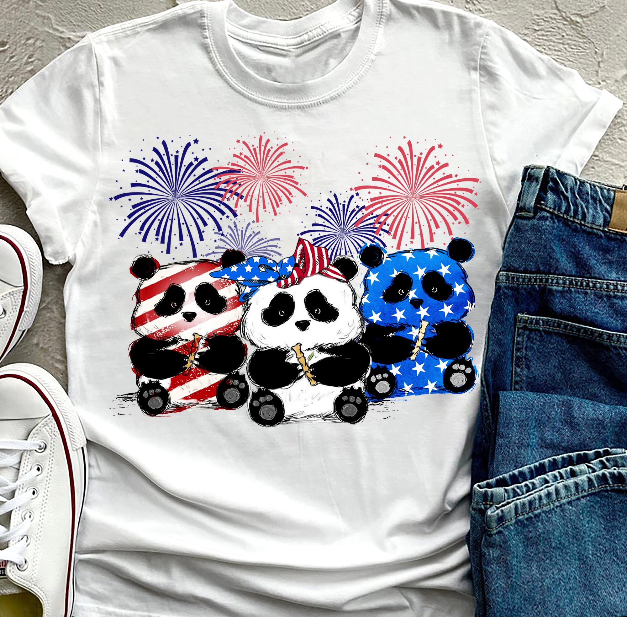 America flag and panda - Panda lover