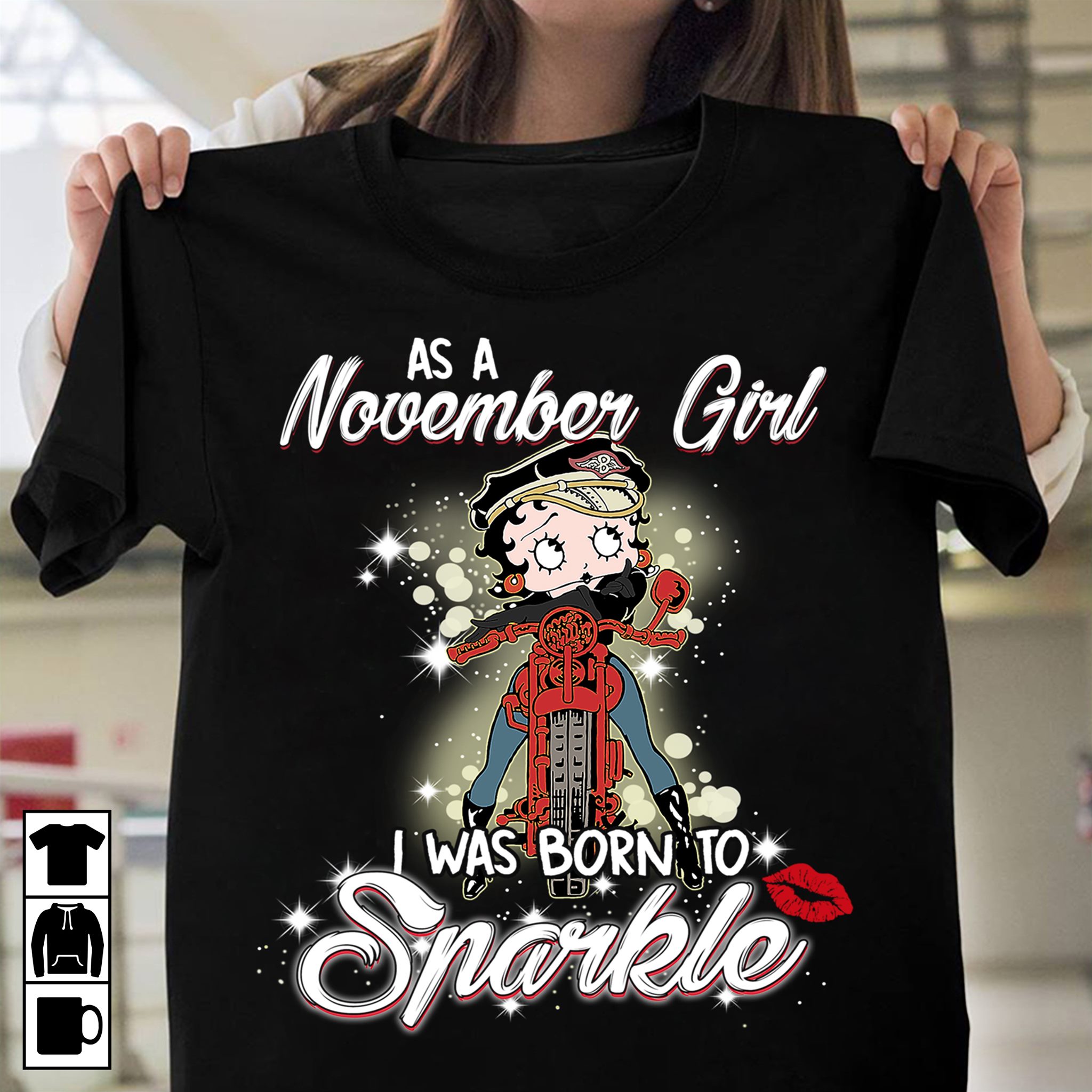 As a november girl I was born to sparkle - Girl and motorcycle