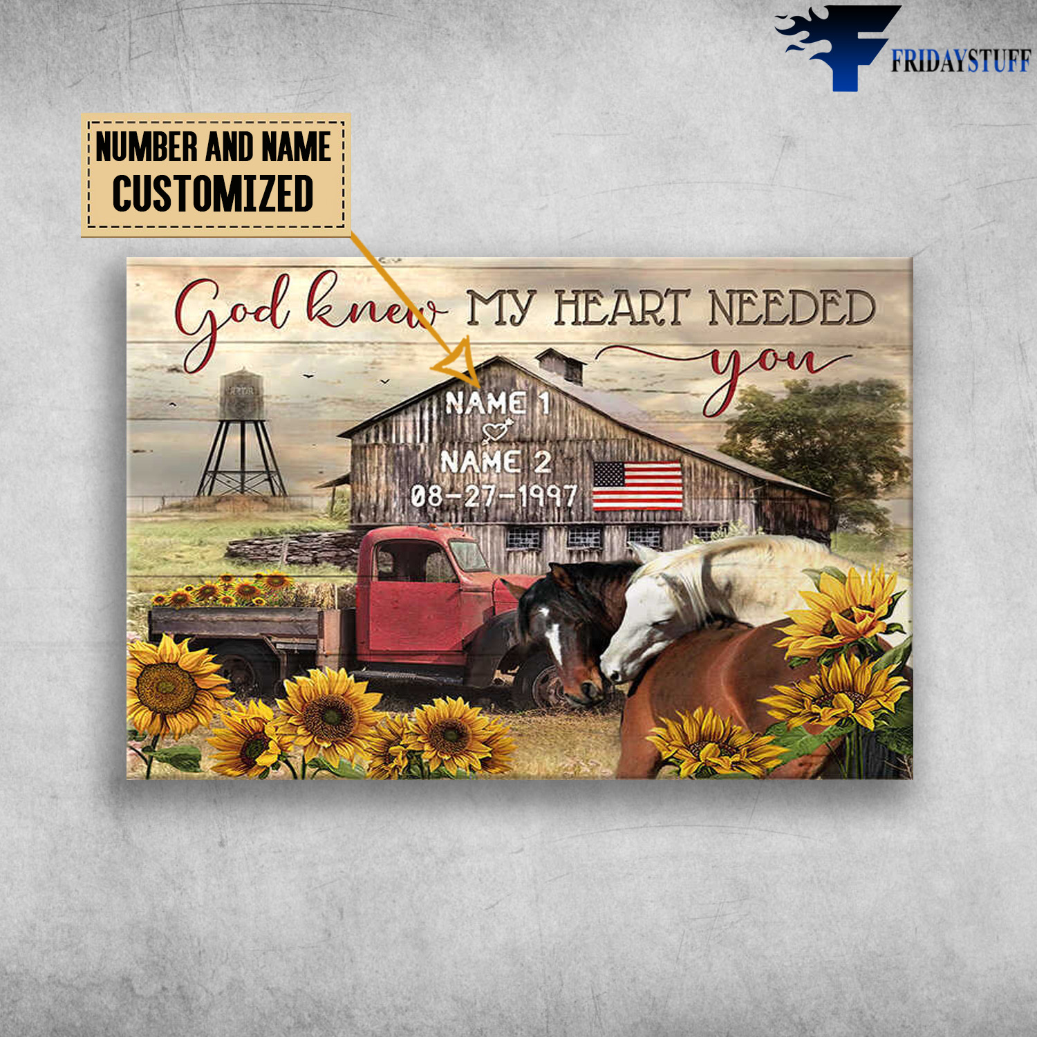 Barn and Blue Truck, God Knew My Heart Needed You, Horse, Sunflower