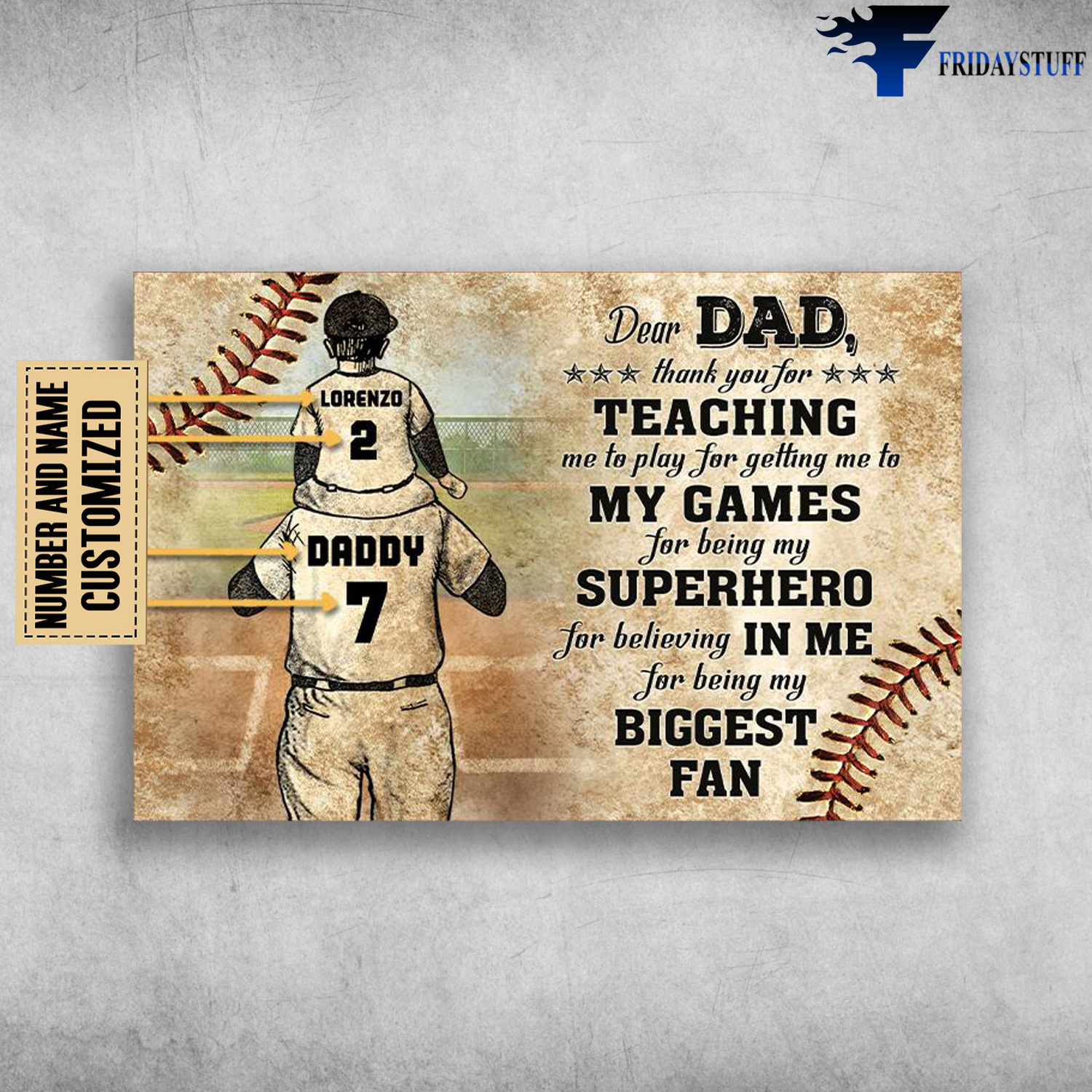 Baseball, Dad And Son, Dear Dad, Thank You For Teaching Me, To Play For Getting Me To My Games, For Being My Superhero For Believing In Me, For Biggest Fan