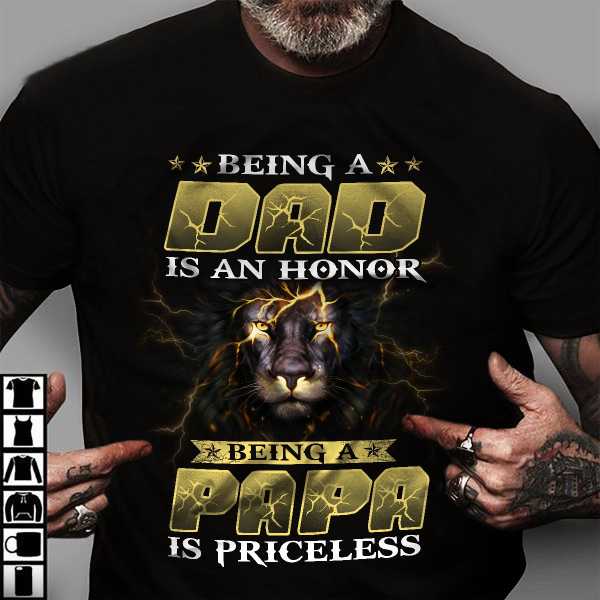 Being a dad is an honor being a papa is priceless - Lion and dad