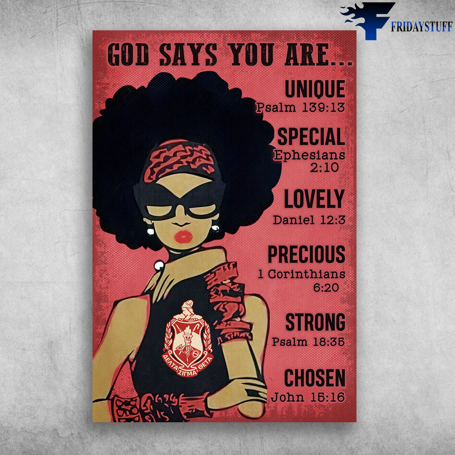 Black Lady - God Says You Are Unique, Special, Lovely, Strong, Chosen