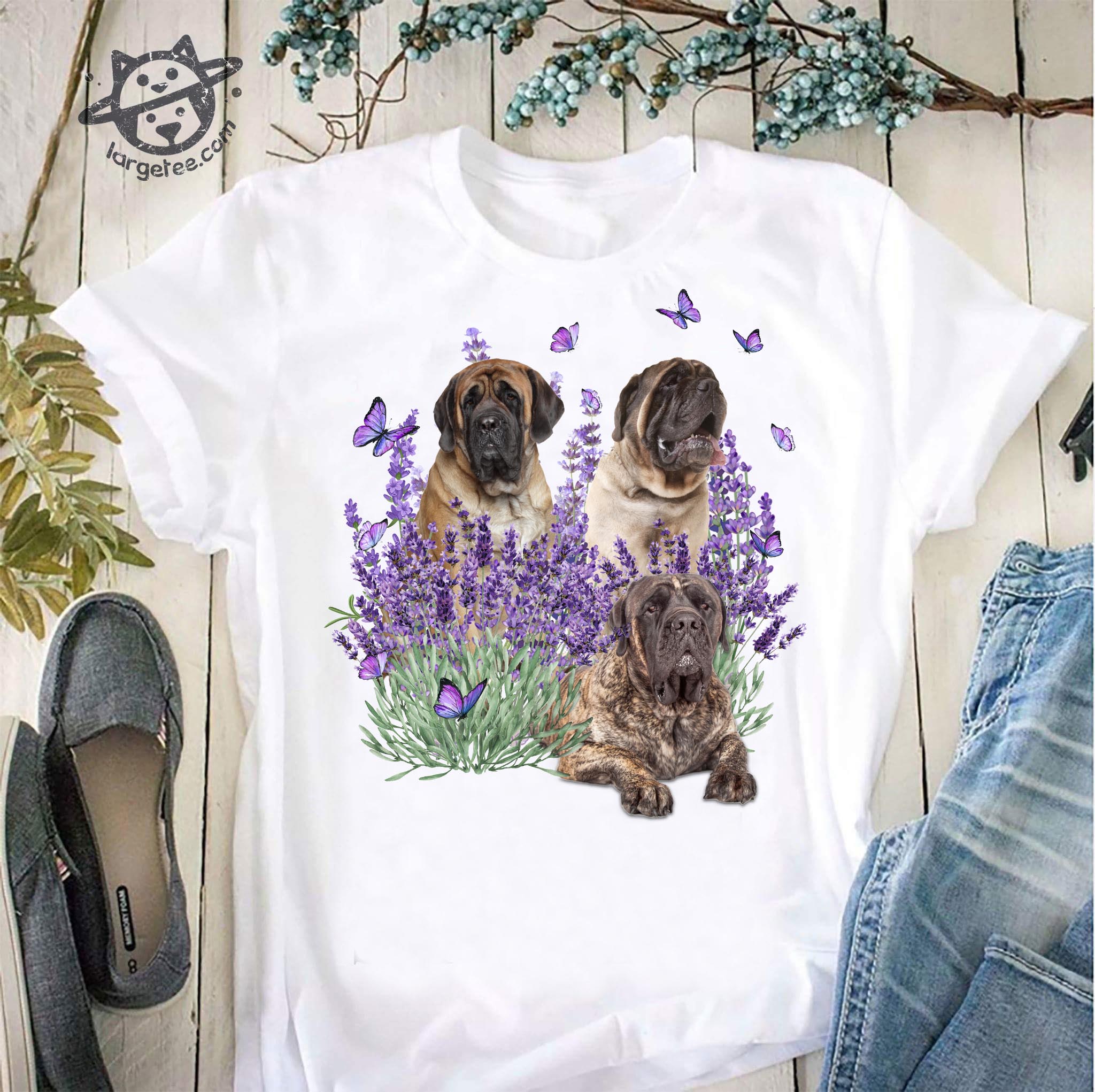 Boxer breed and butterflies - dog lover