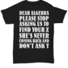 Dear Algebra please stop asking us to find your X she's never coming back and don't ask Y - Algebra the math