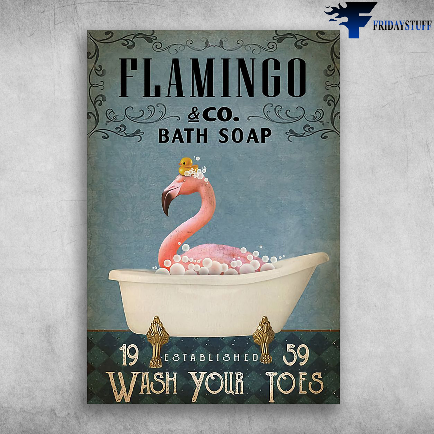 Flamingo In Bath Soap - Flamingo, CO. BATH SOAP, 19 Established 59, Wash Your Toes