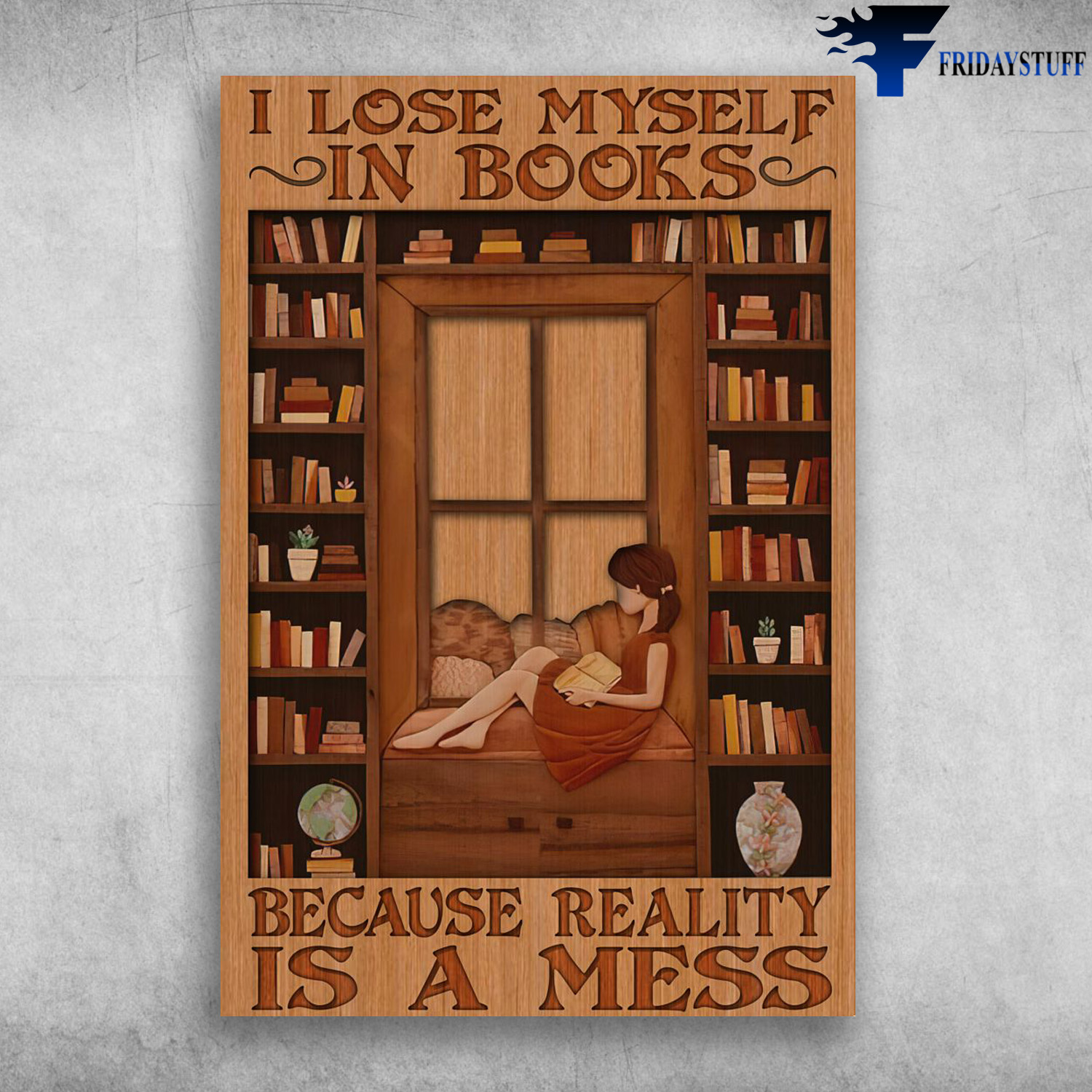 Girl Loves Books In Library - I Lose Myself In Books, Because Reality Is A Mess