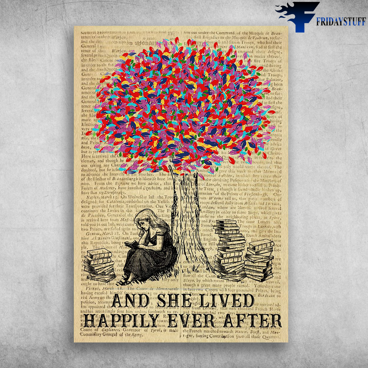 Girl Reading Book Under The Tree - And She Lived, Happily Ever After