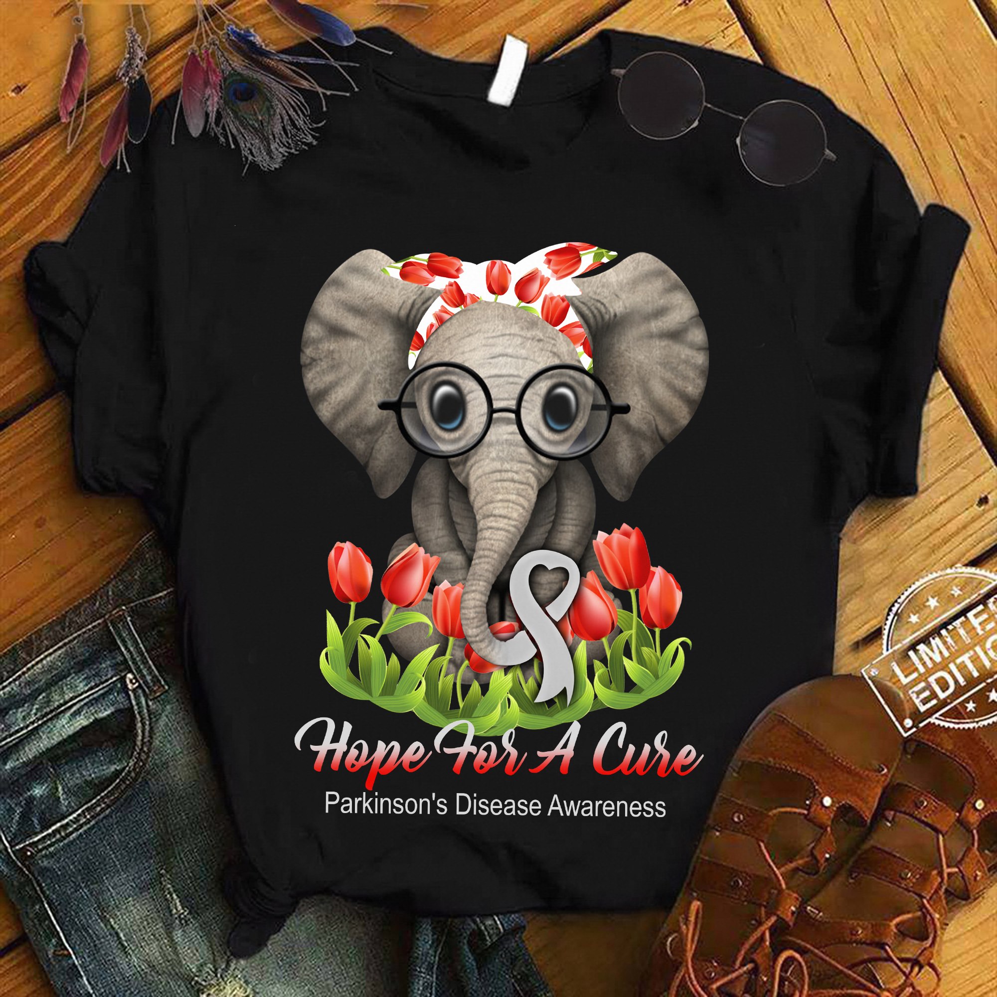 Hope for a cure - Parkinson's disease awareness, elephant lover