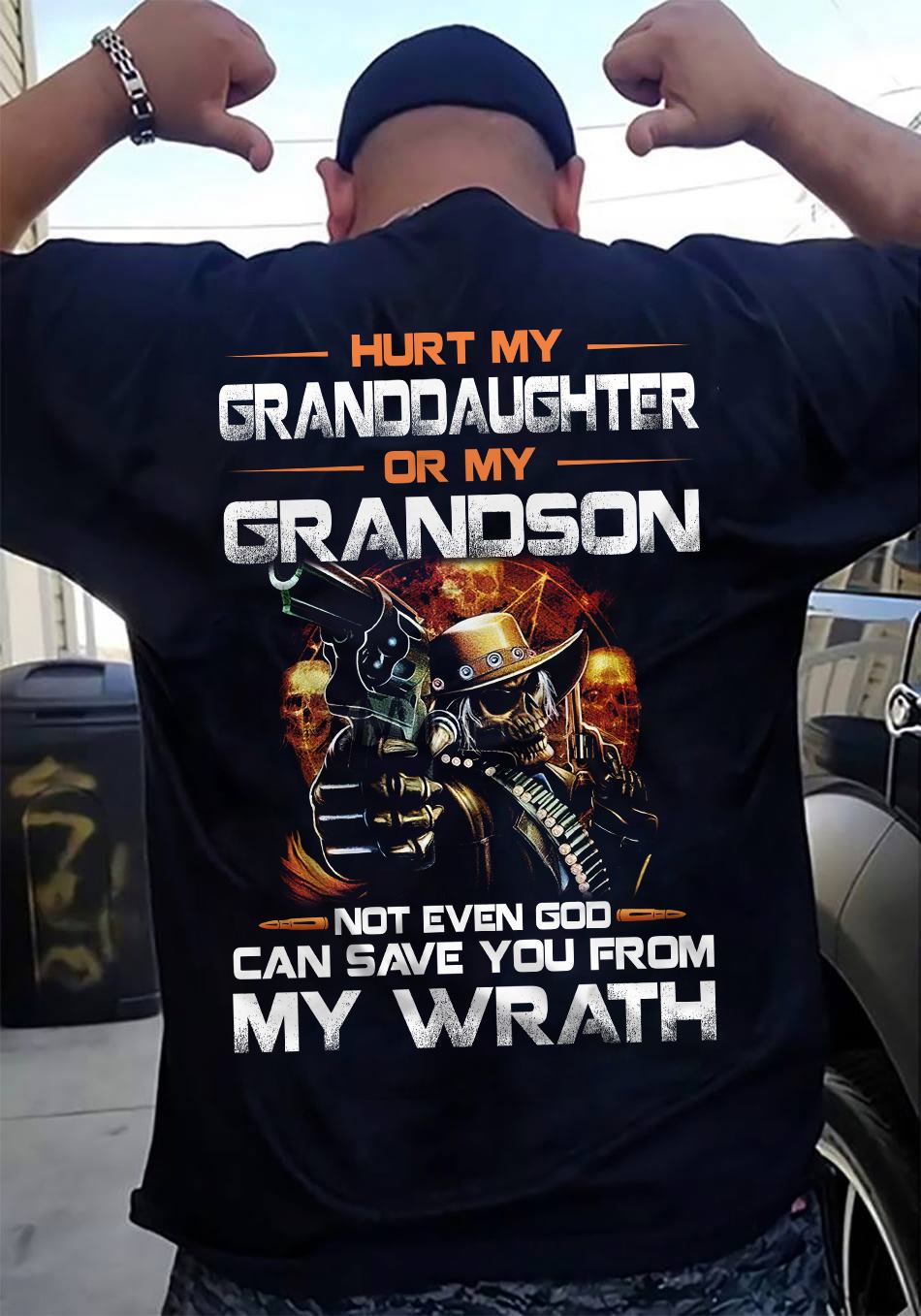 Hurt my granddaughter or my grandson not even god can save you from my wrath - Evil with gun