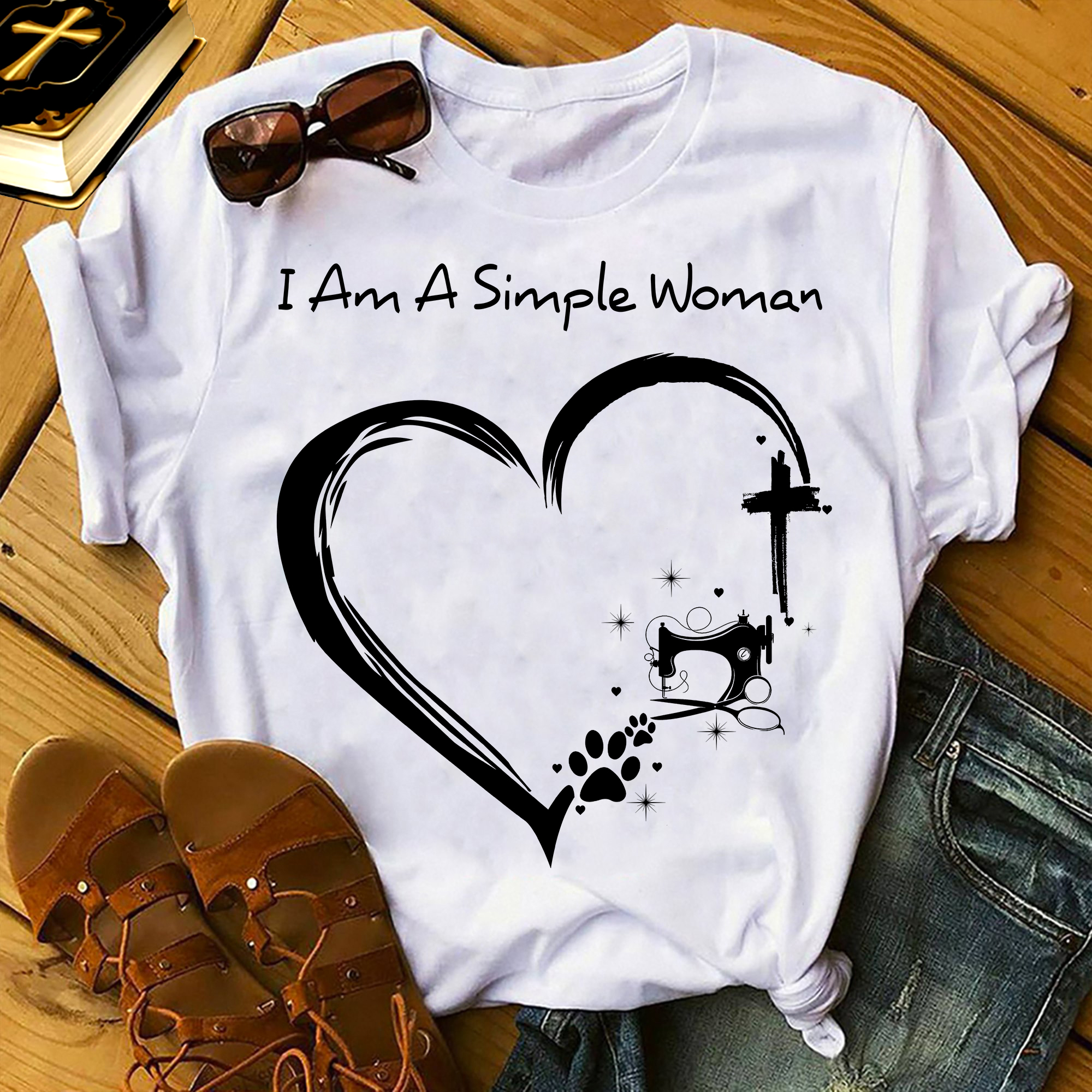 I am a simple woman - God, sewing, dog lover