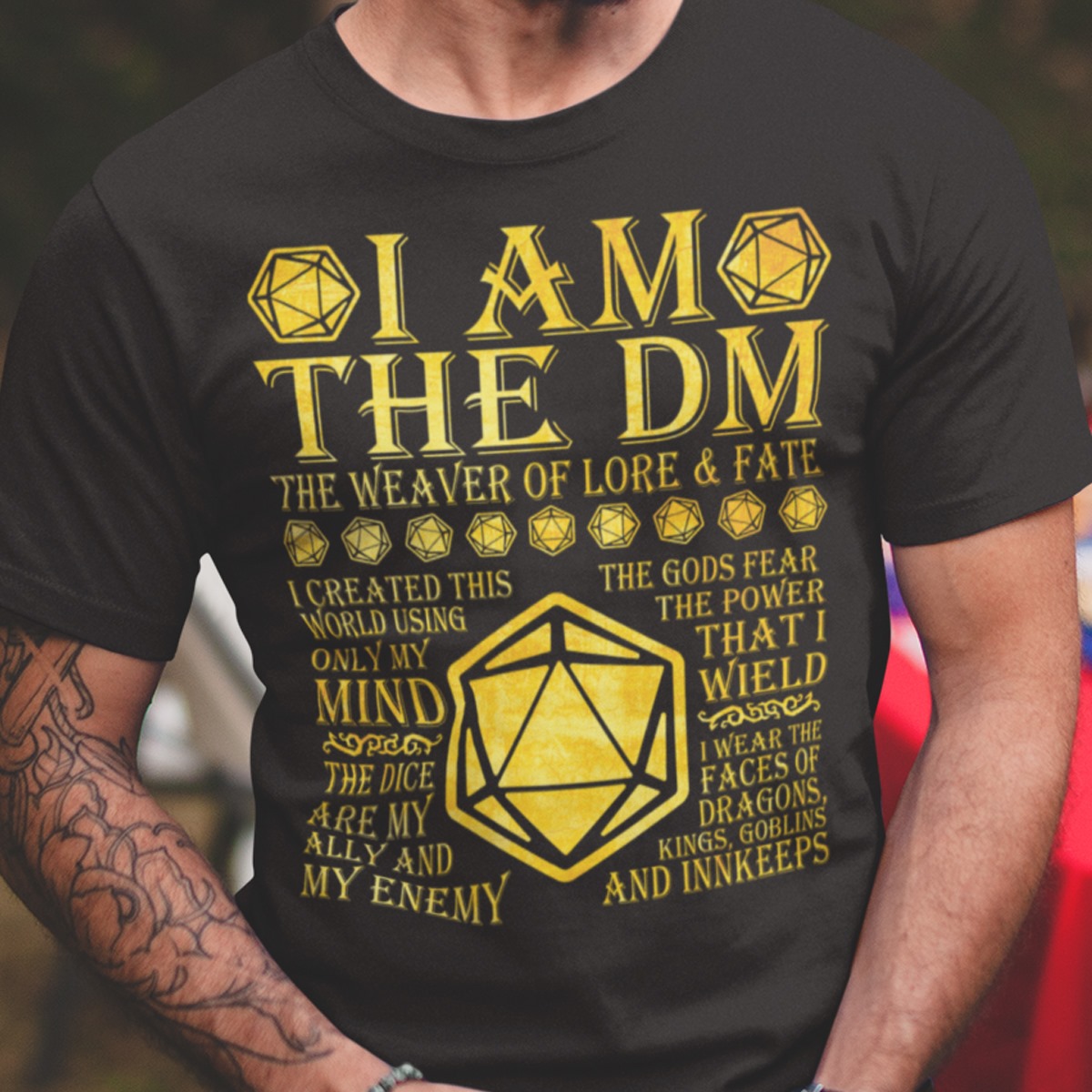 I am the DM the weaver of lore and fate - The dice are my ally and my enemy