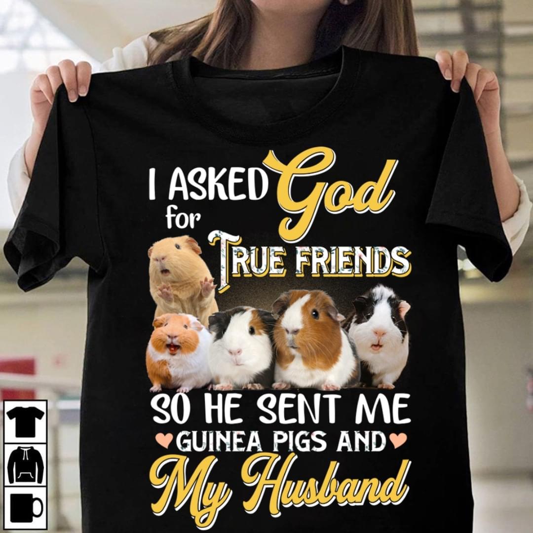 I asked god for true friend so he sent me Guinea pigs and my husband