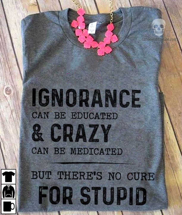 Ignorance can be educated and crazy can be medicated but there's no cure for stupid