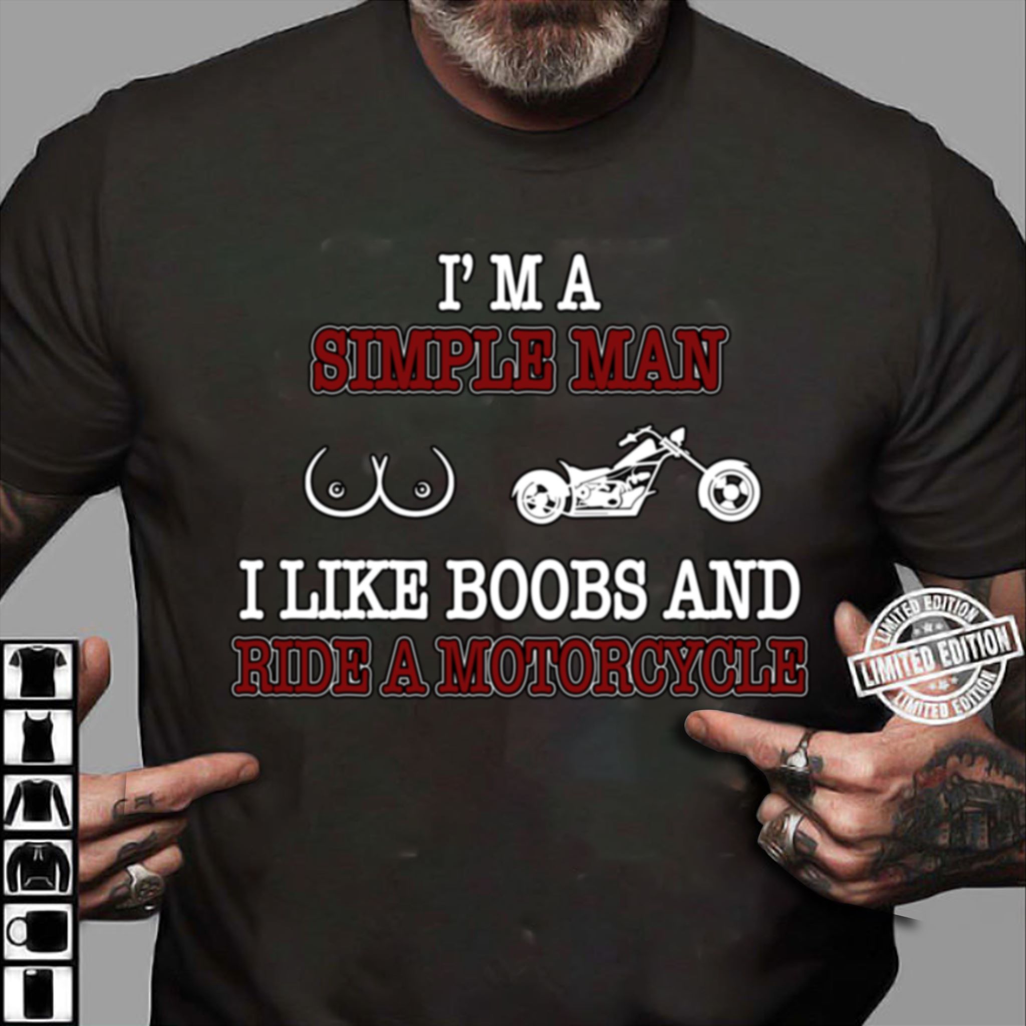 I'm a simple man I like boobs and ride a motorcycle - Motorcycle lover