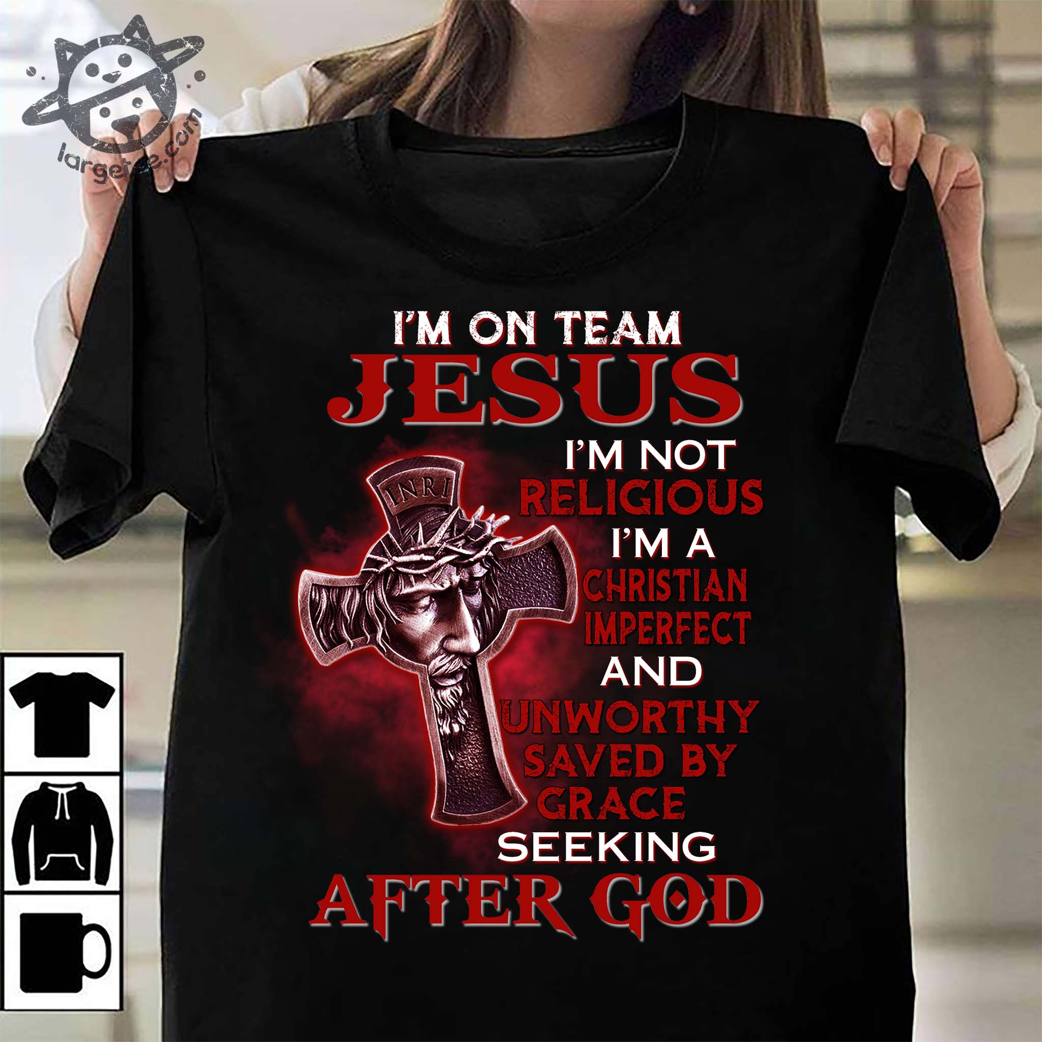 I'm on team Jesus I'm not religious I'm a Christian imperfect - God's cross