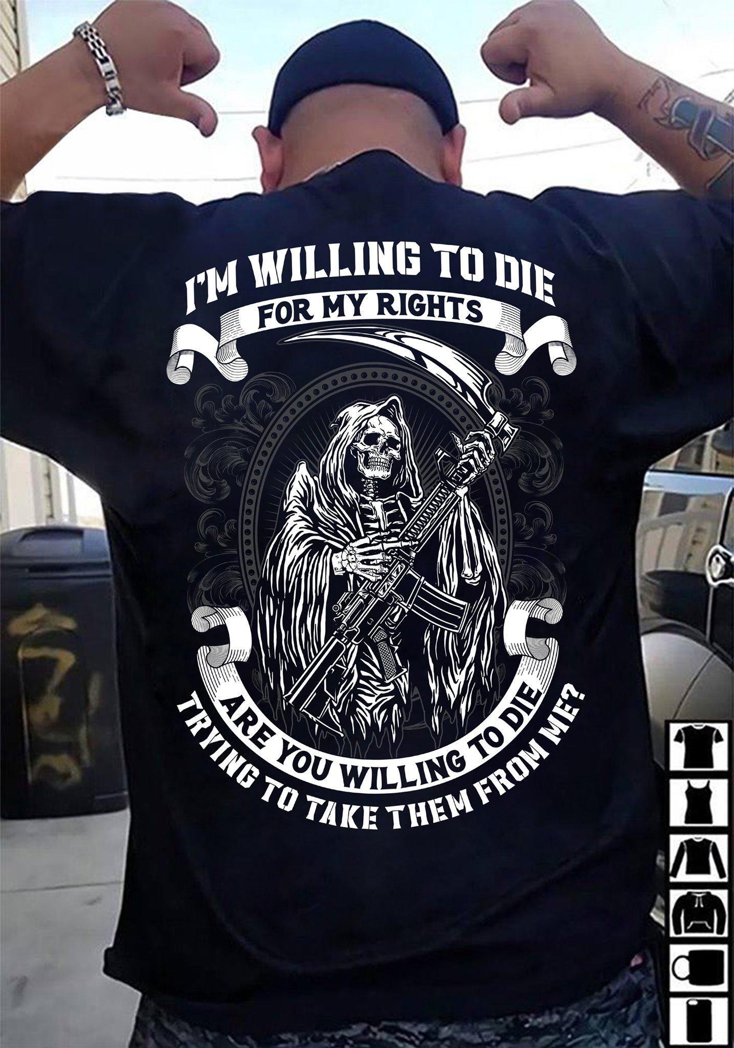 I'm willing to die for my rights are you willing to die trying to take them from me - Black evil