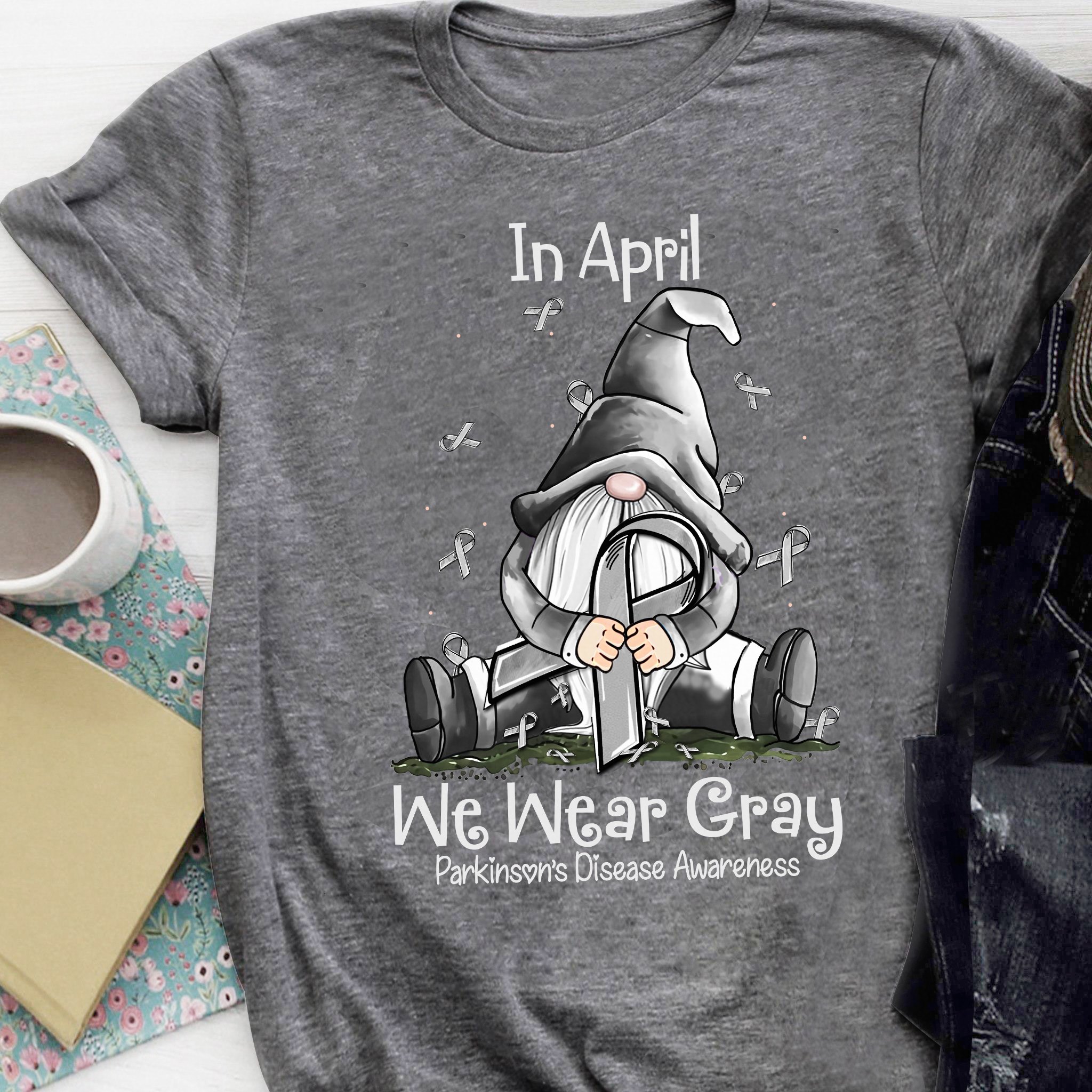 In April we wear gray - Parkinson's disease awareness, Garden gnome