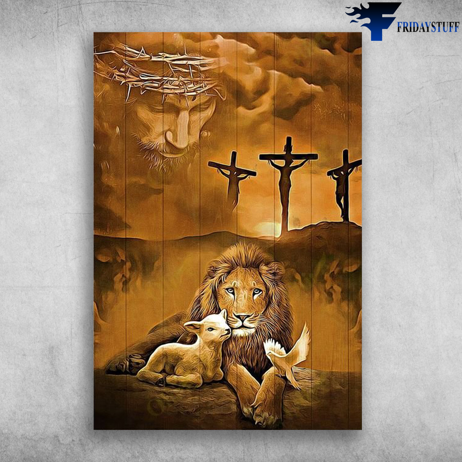 Jesus And The Cross - God, Lion, Lamb, Dove