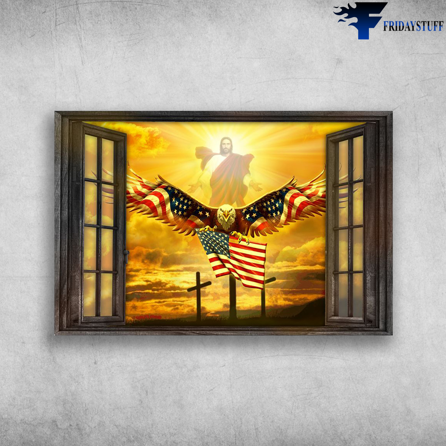 Jesus Eagle In The Sky Have Faith - God And Eagle Outside The Window