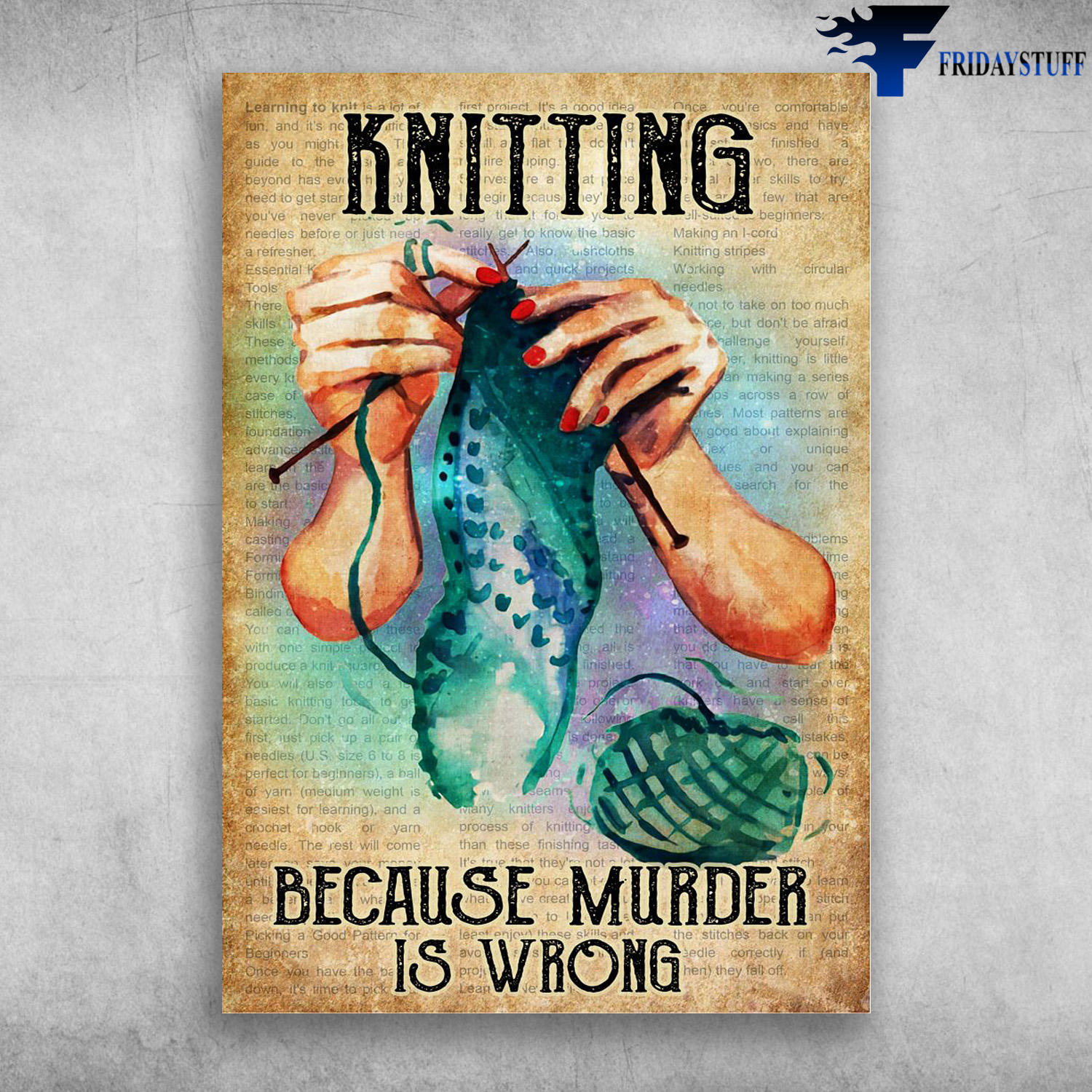 Knitting - Because Murder Is Wrong