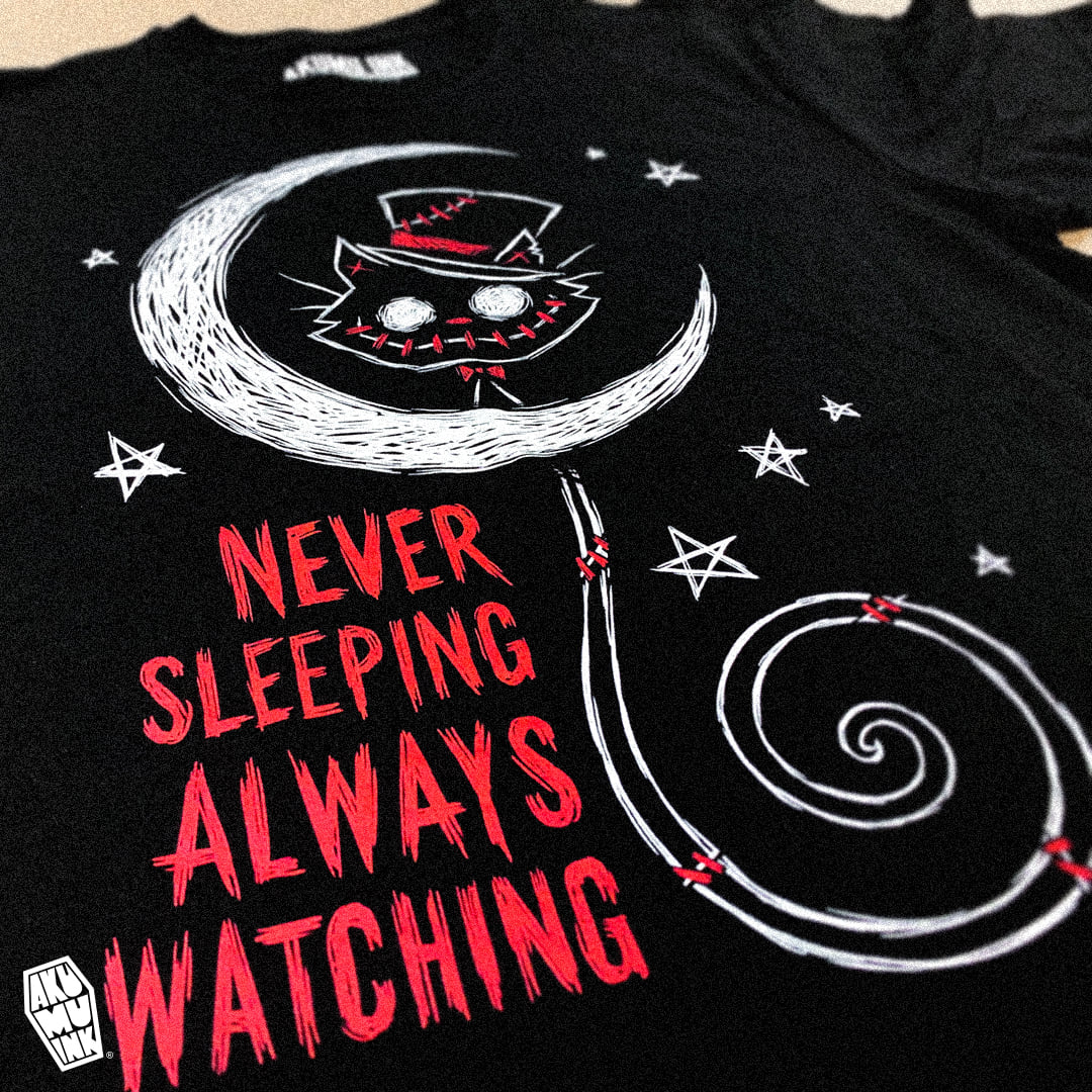 Never sleeping always watching - Evil cat and moon