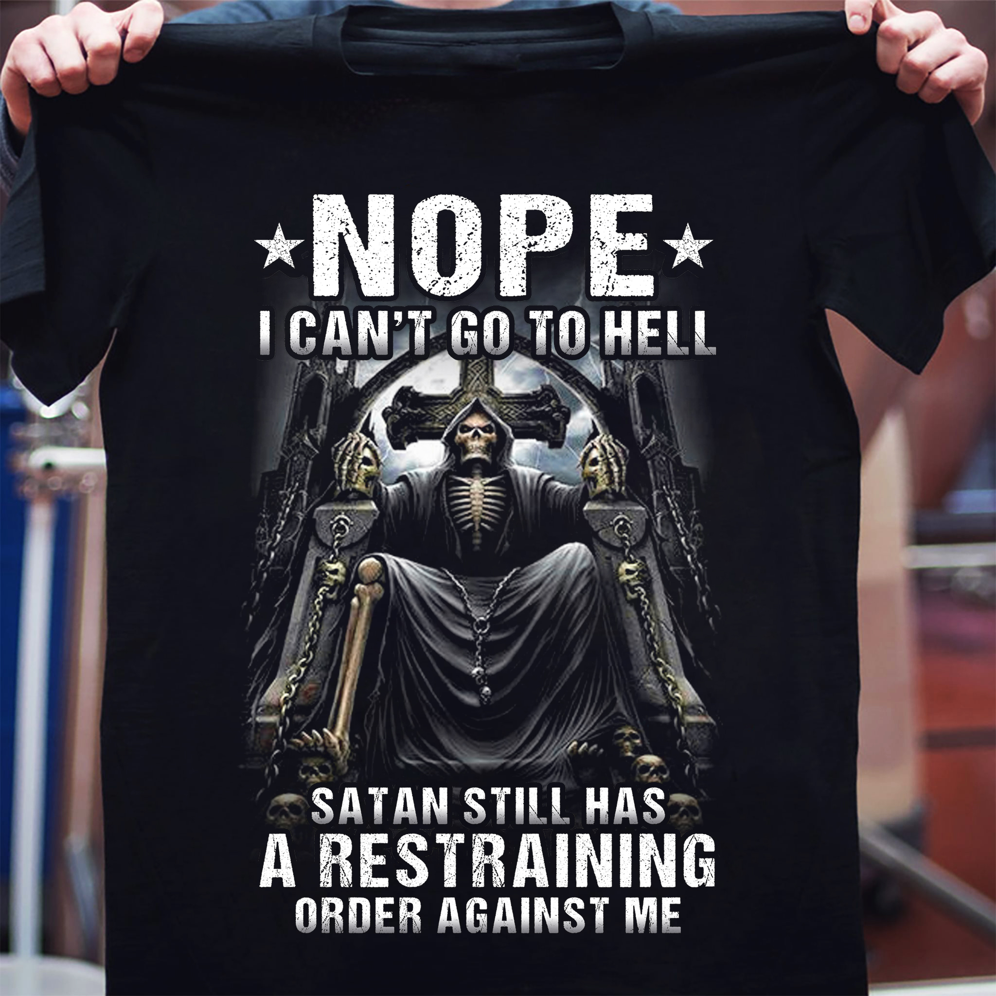 Nope I can't go to hell satan still has a restraining order against me - Black evil