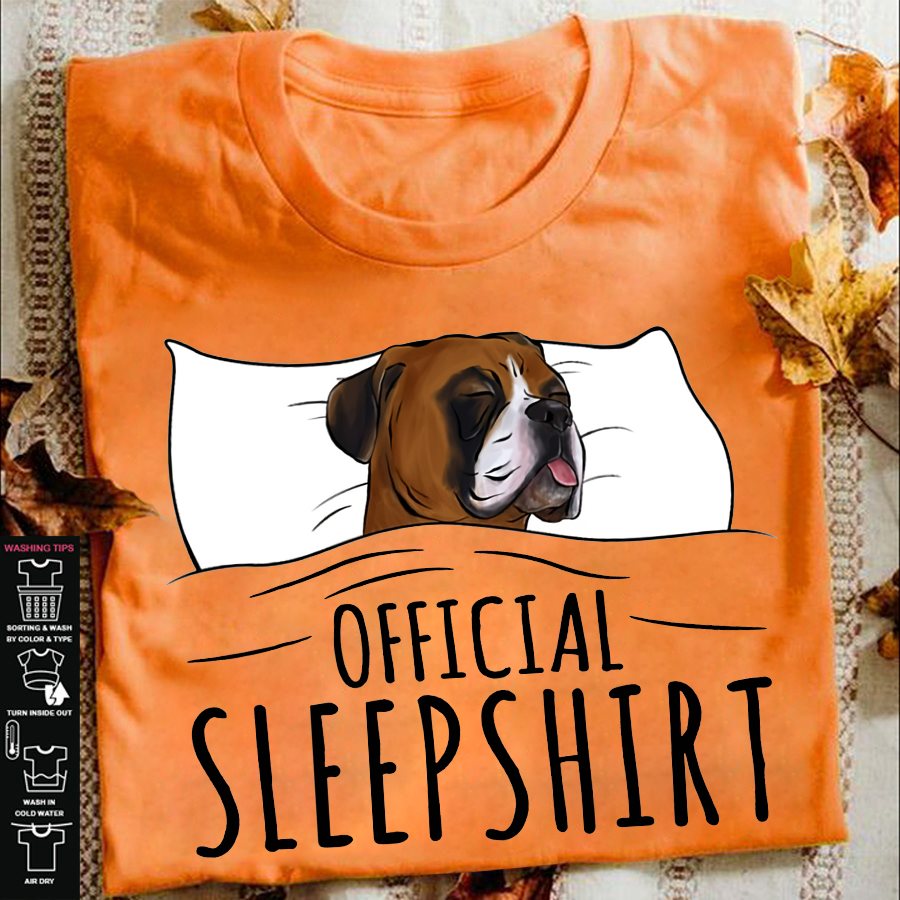 Official sleep shirt - boxer breed dog, sleeping dog