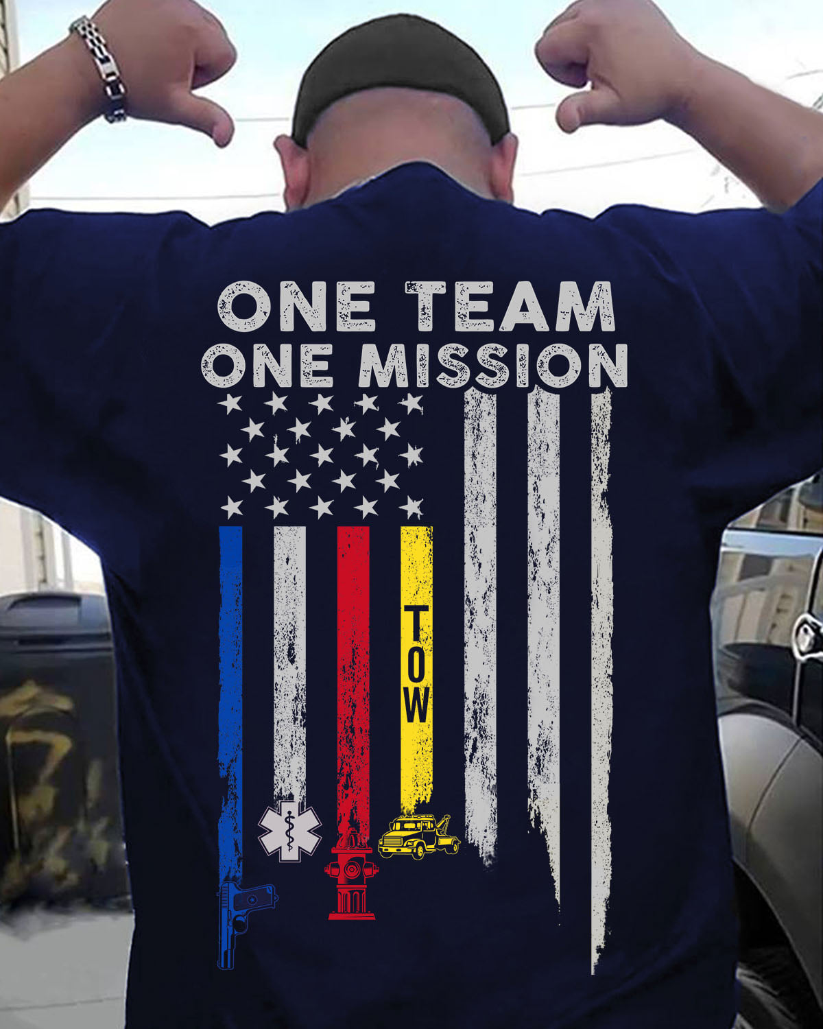 One team one mission - America flag, American people jobs