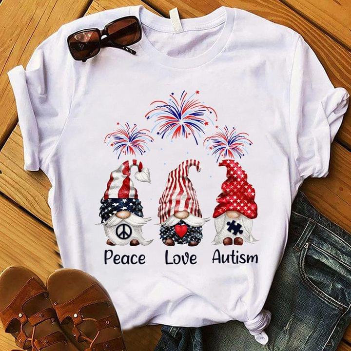 Peace love autism - America flag, autism awareness