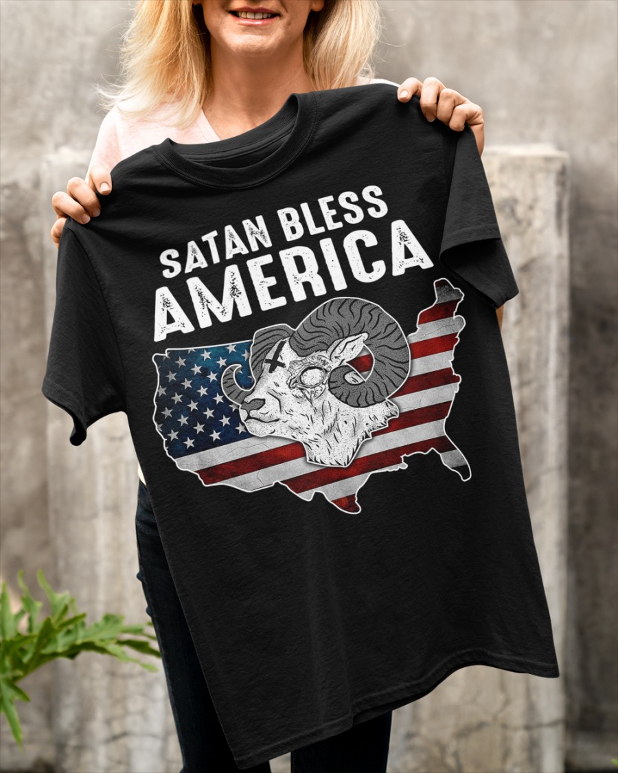 Satan bless America - Goat satan, America flag