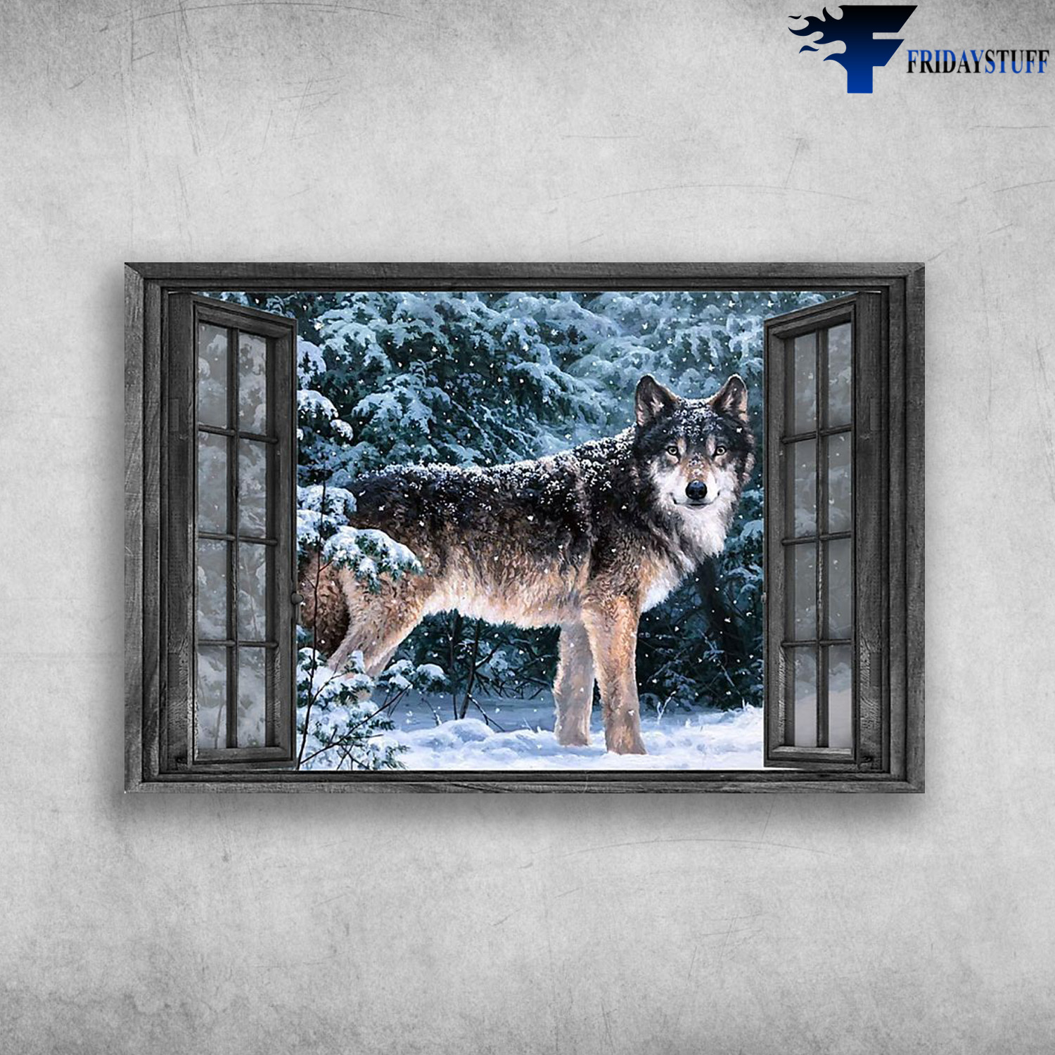 Snow Wolf Outside The Window