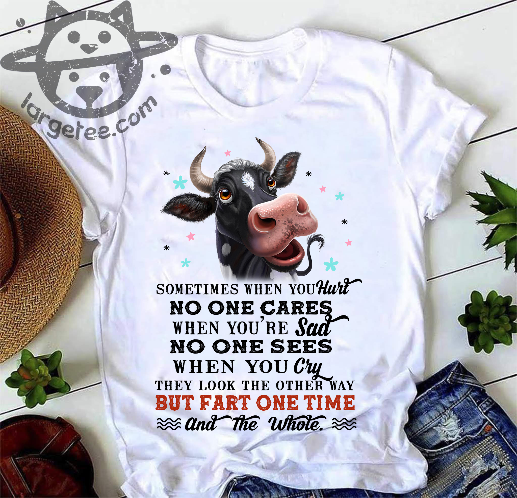 Sometimes when you hurt no one cares when you're sad no one sees - Cow lover