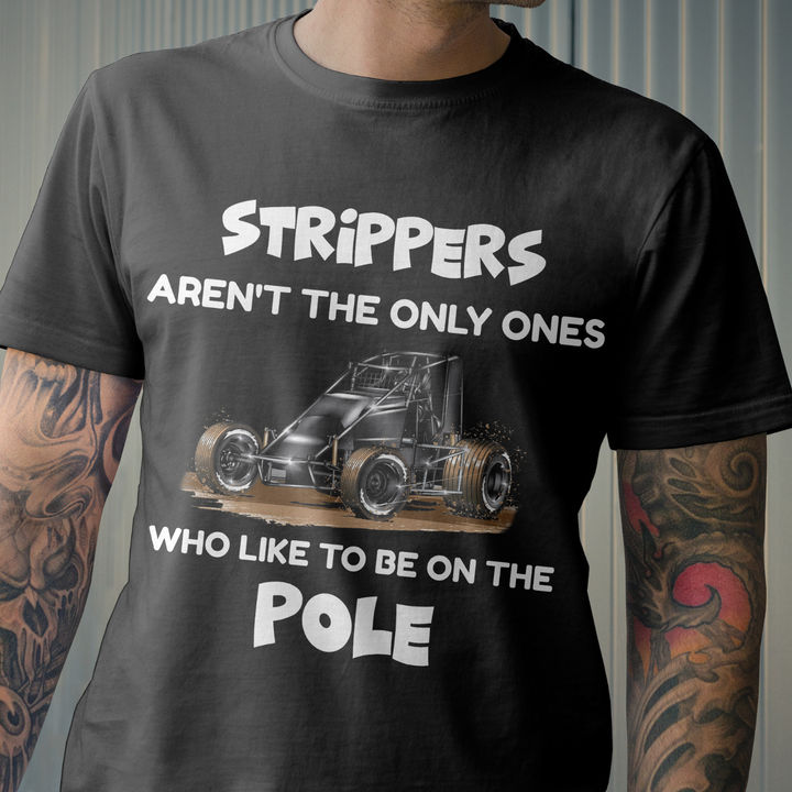 Strippers aren't the only ones who like to be on the pole - Dirt track racing, strippers on the pole