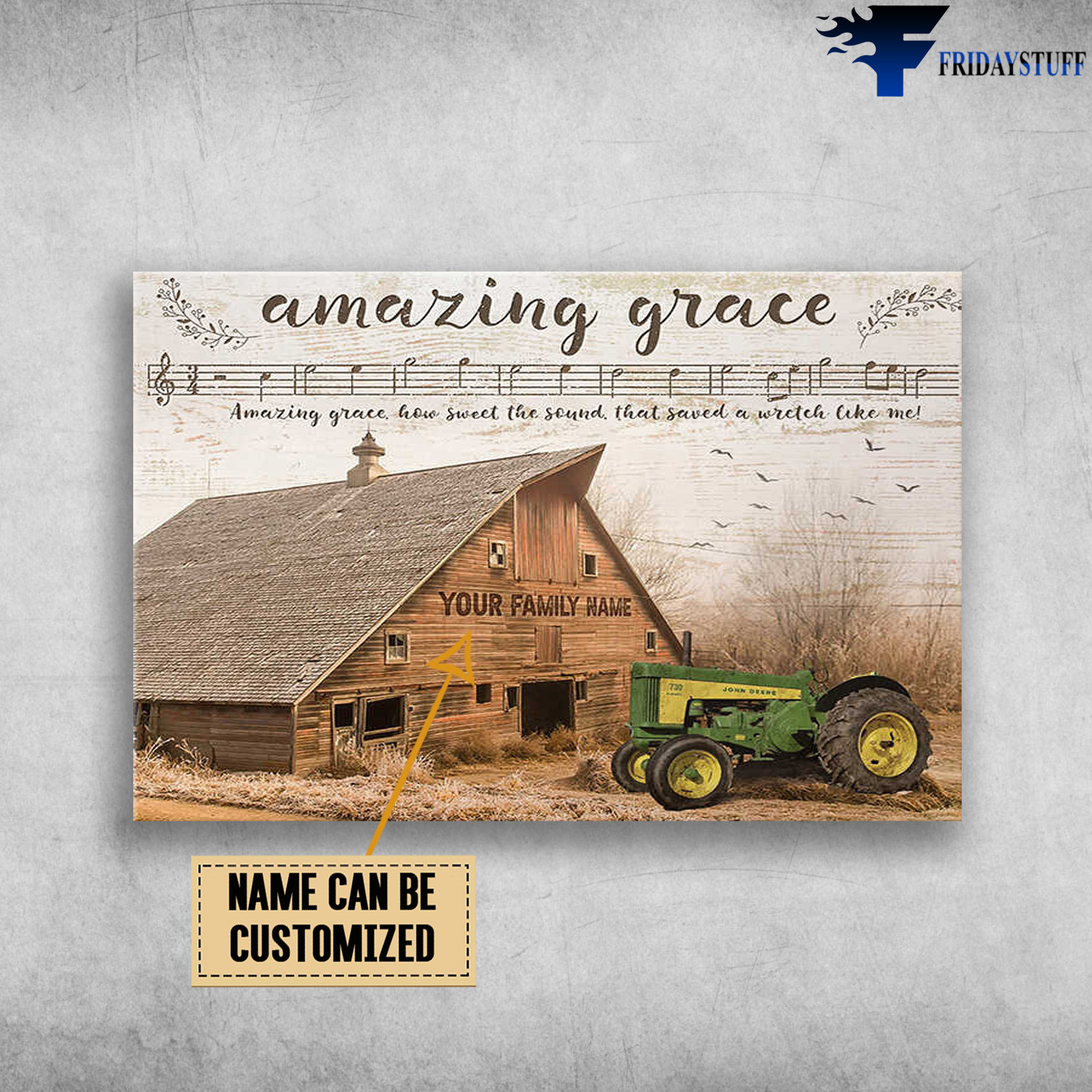 Tractor And House, Amazing Grace, Amazing Grace How Sweet The Sound, That Saved A Wretch Like Me