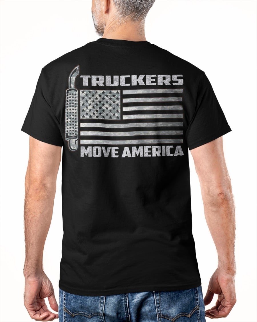 Truckers move America - America flag, truck driver