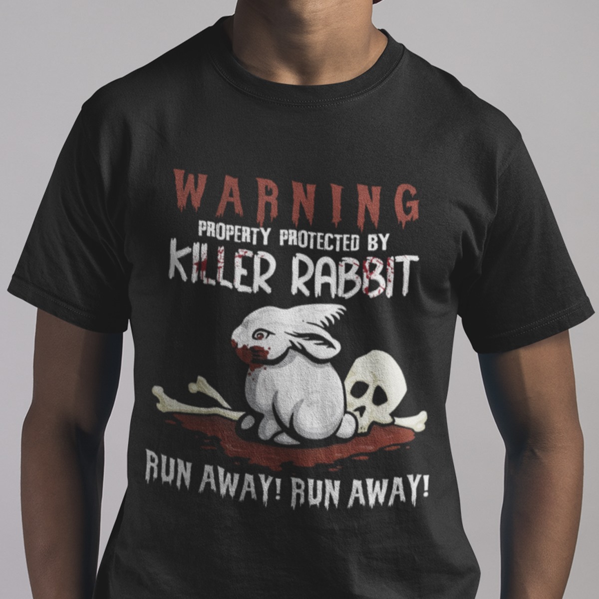 Warning property protected by Killer rabbit run away run away