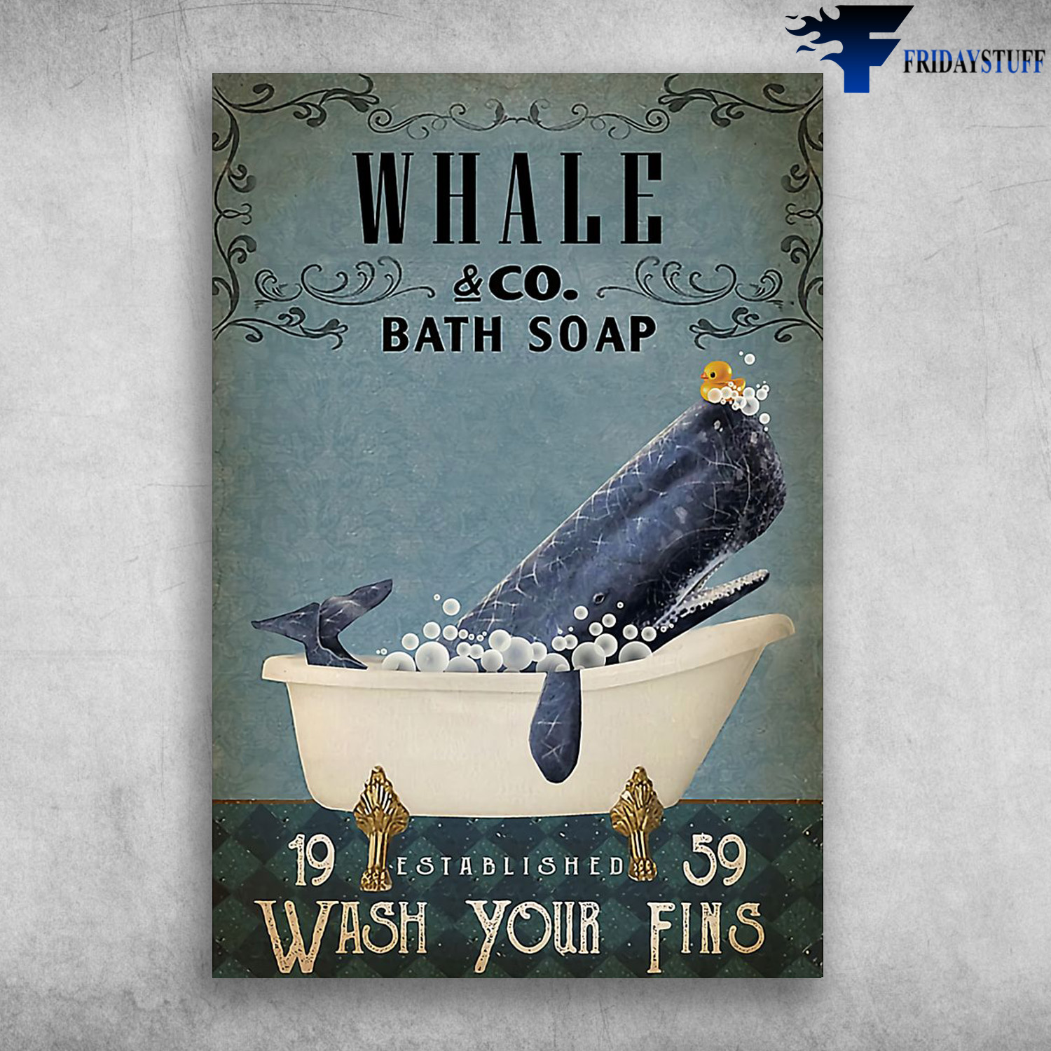 Whale In Bath Soap - Bath Soap, 19 Established 59, Wash Your Fins