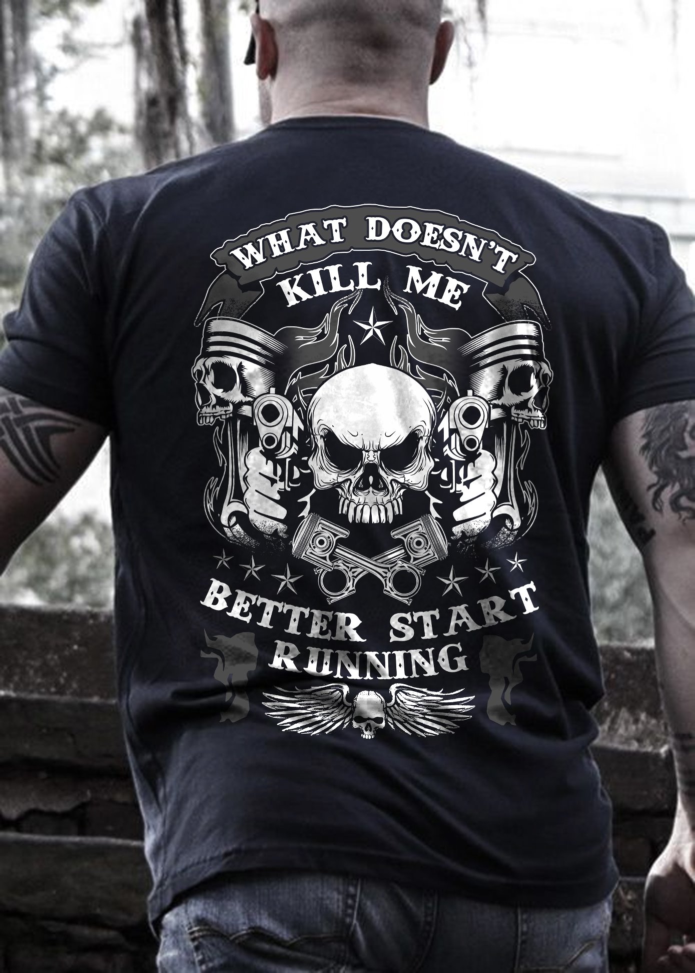 What doesn't kill me better start running - Evil skullcap and guns