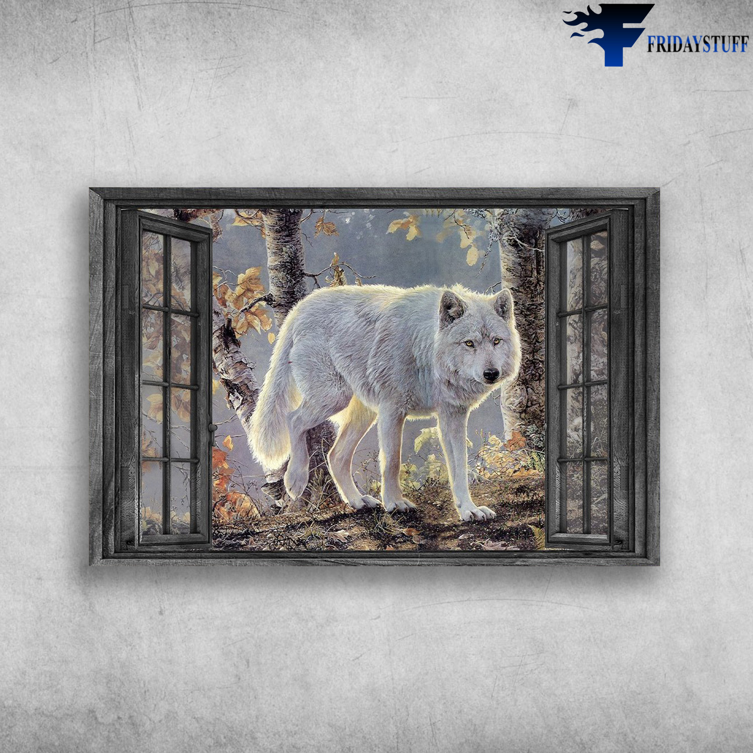 White Wolf Outside The Window