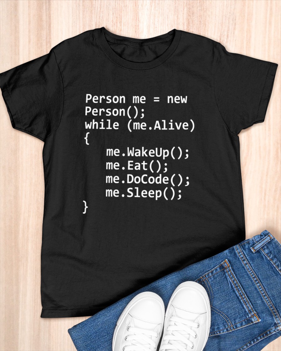 My Person Code – Person me = new, me.wakeup(); me.eat(); me.docode(); me.sleep();