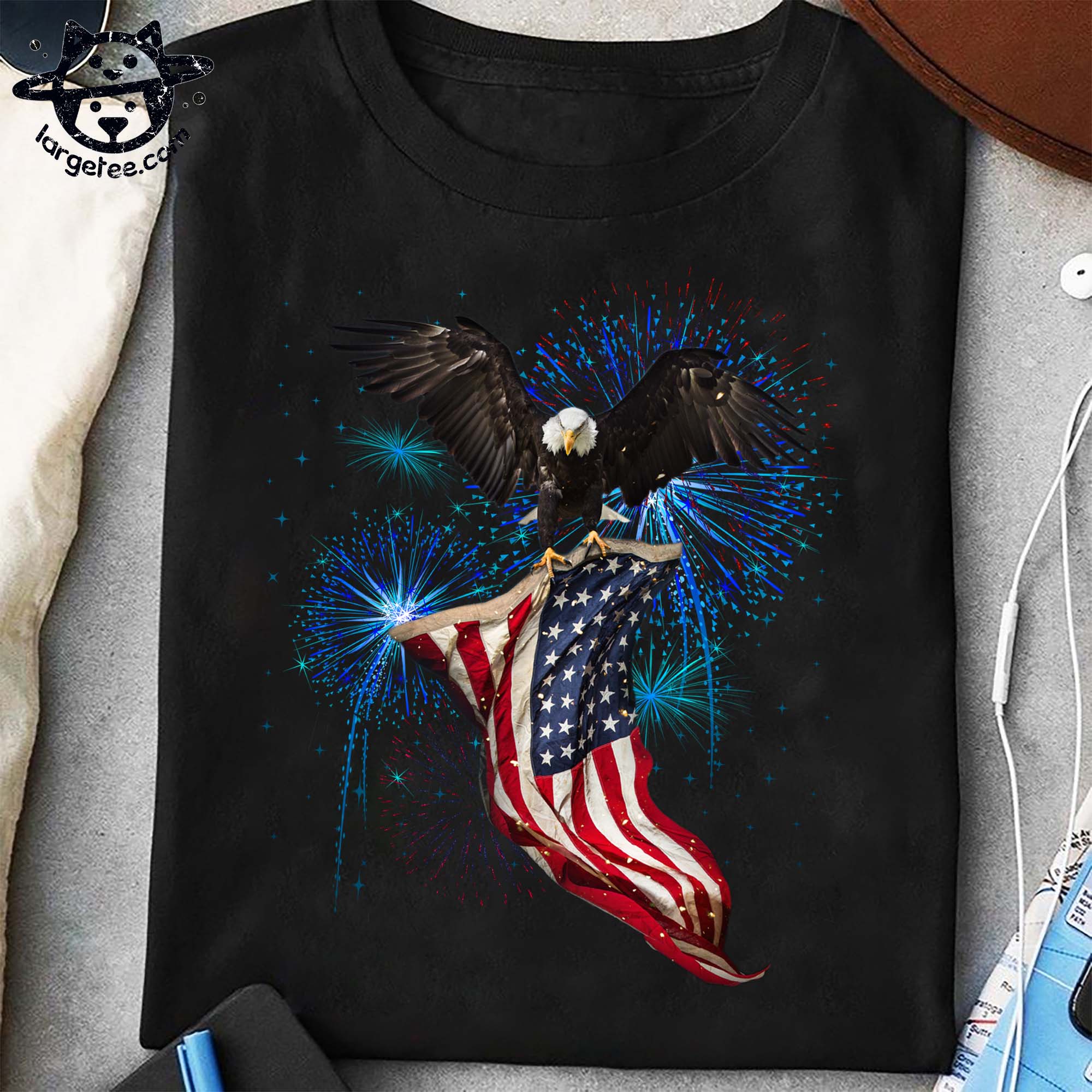 Eagle And America Flag - Independence day, 4th of july, eagle lover