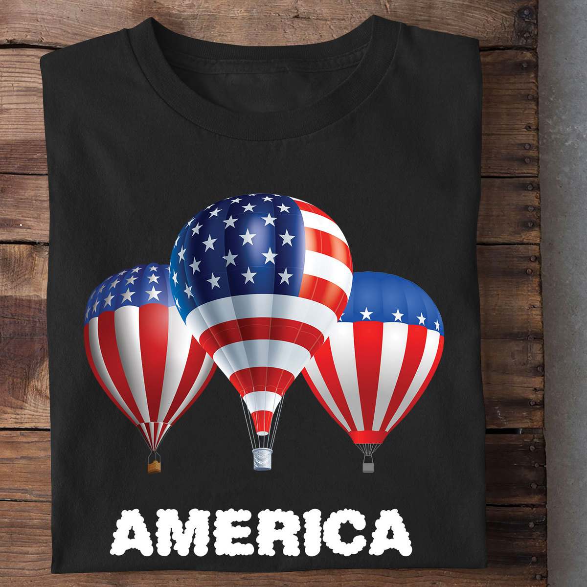 America Hot Air Balloon - Independence Day, America Flag, 4th of July