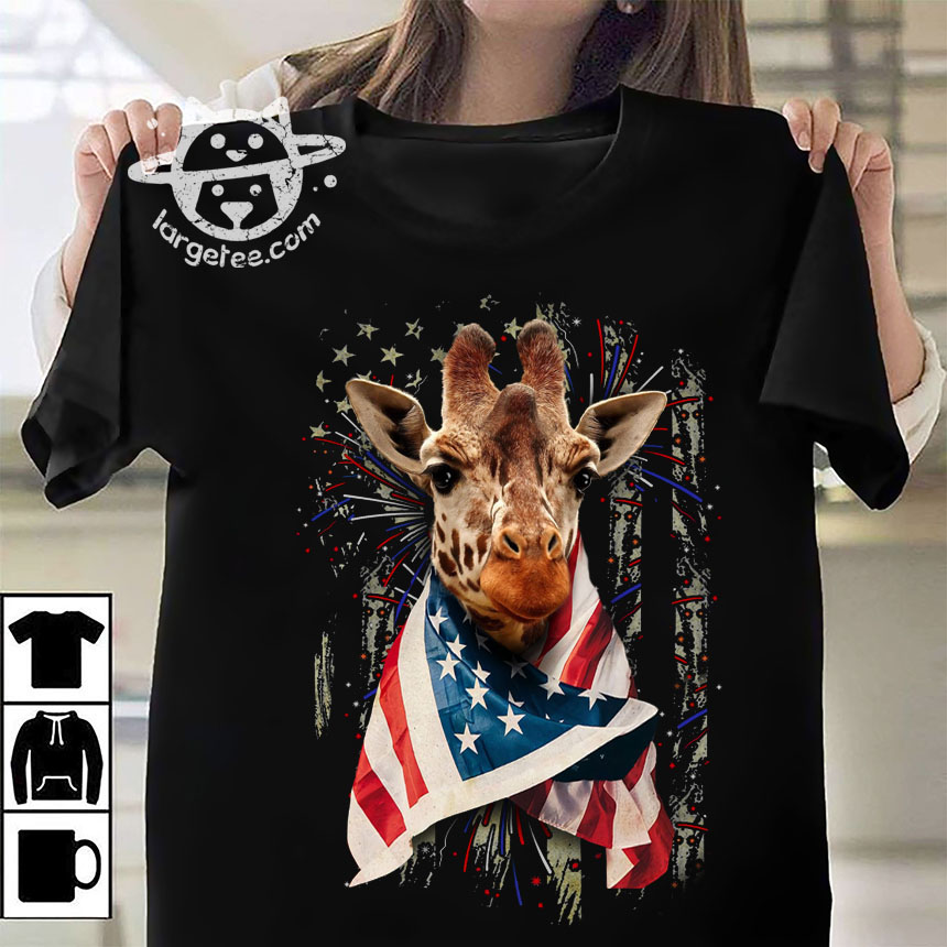 Giraffe America Flag - 4th of July, Independence day