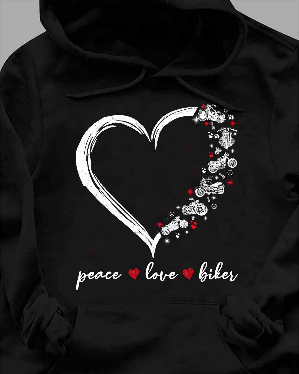 Biker Heart - Peace love biker